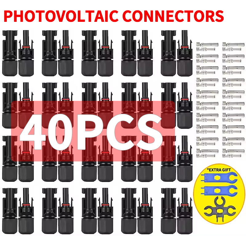 Solar Cable Mc4 Connector - 400/200/100/40/20/10 Pcs Photovoltaic Solar Connector 1000V30A